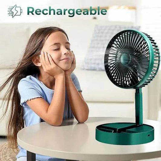 Telescopic Folding Fan, Mini Electric Desktop Fan, Portable Summe